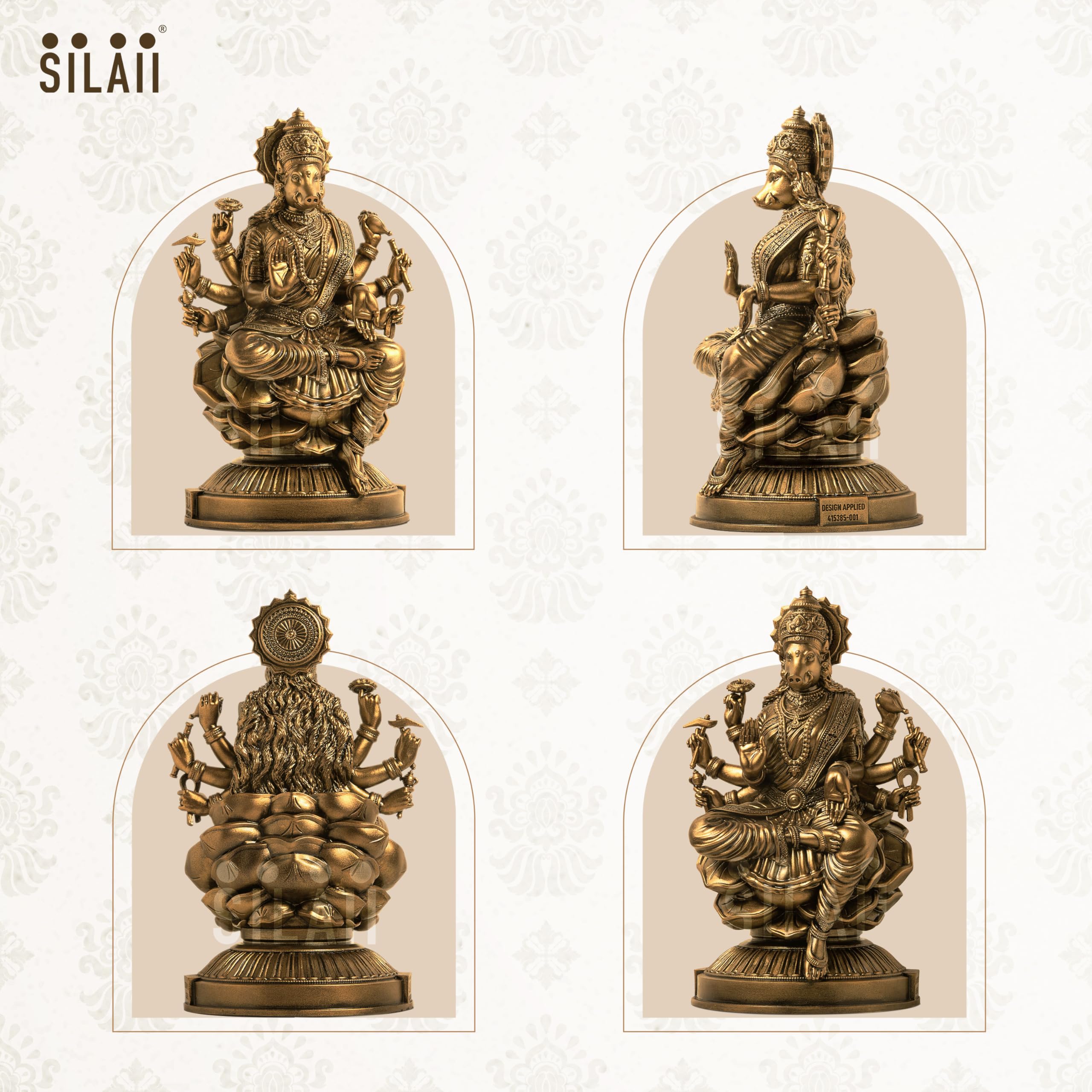 Silaii Goddess Varahi Amman Sculpture - Antique Bronze Finish, Handcrafted Statue For Puja Room, Home Decor, And Gifting (9 Inch